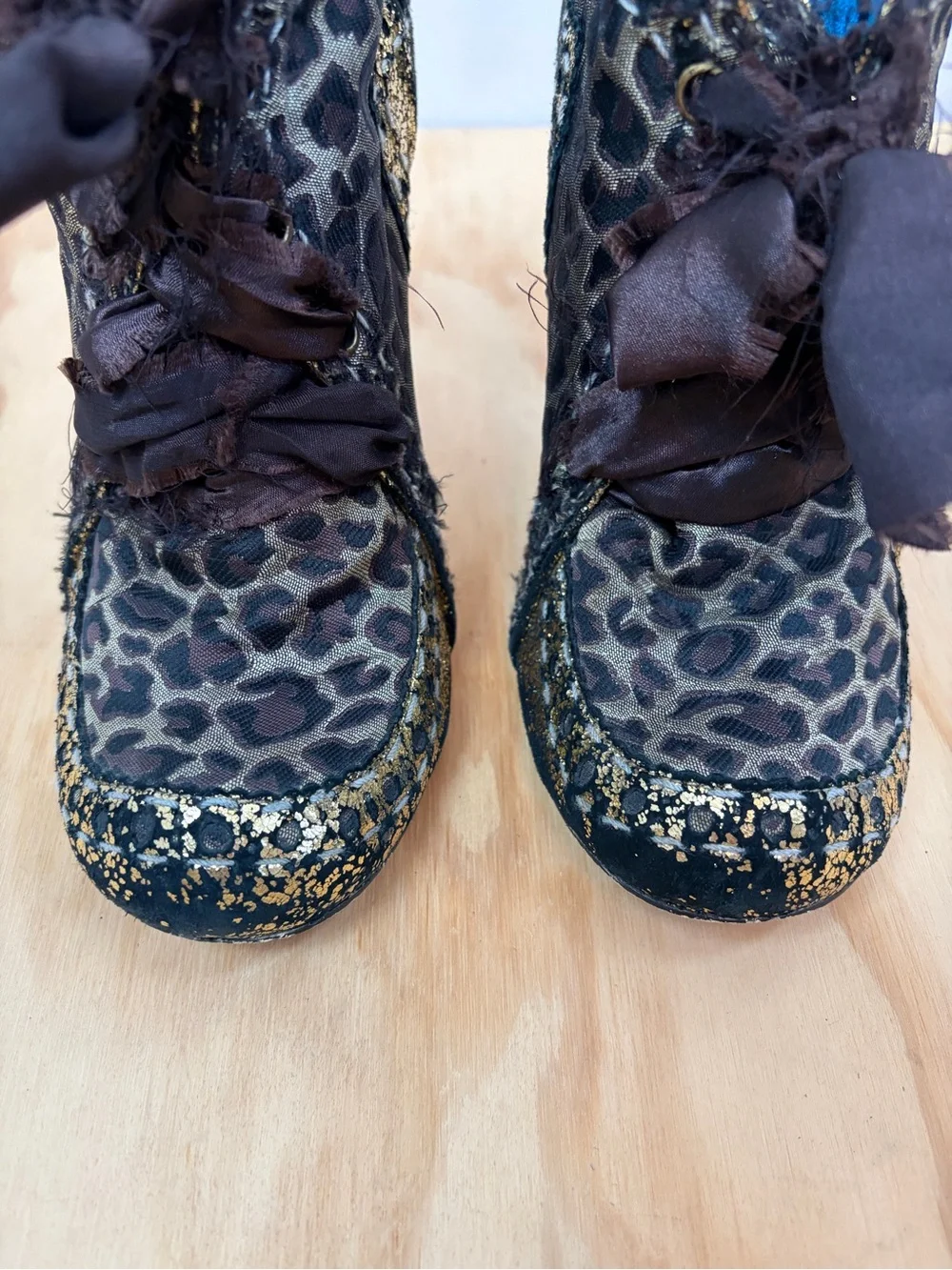 Irregular Choice Abigail's Party Retro Heels Leopard and Gold